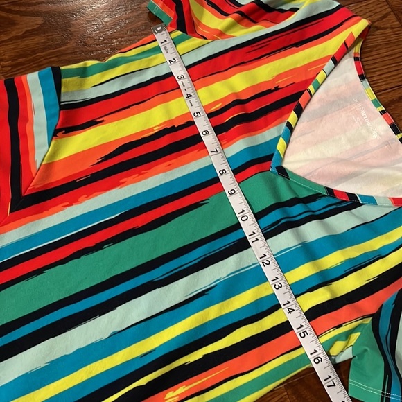 SOFT SURROUNDING women’s multi S/S striped stretch casual dress A line boho XS - Picture 7 of 9